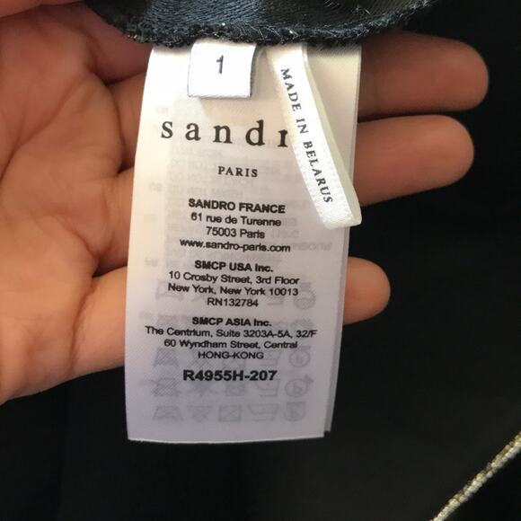 SANDRO Lame Metallic Off the Shoulder Cocktail Dress - Picture 5 of 6